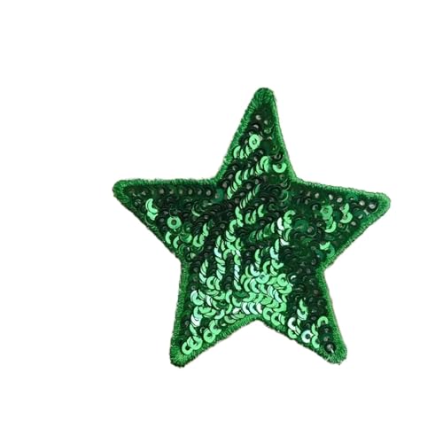 Bügeleisen auf Flecken 10pcs Pailletten Glitzer Stern Bügel Patch Stickerei Tuch Jacke Hut Dekor Accessoires Flash Star Patch DIY BRÜFUNGEN (Farbe 3, klein (6 * 6 cm)) von NTALJC