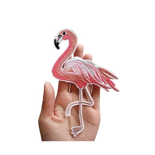 Bügeleisen auf Flecken 3pcs Flamingo Schmetterling Blume Rose bestickte Flecken für Kleidung Eisen auf Abzeichen Kleidung Aufkleber Streifen Applikat (Stil 1) von NTALJC