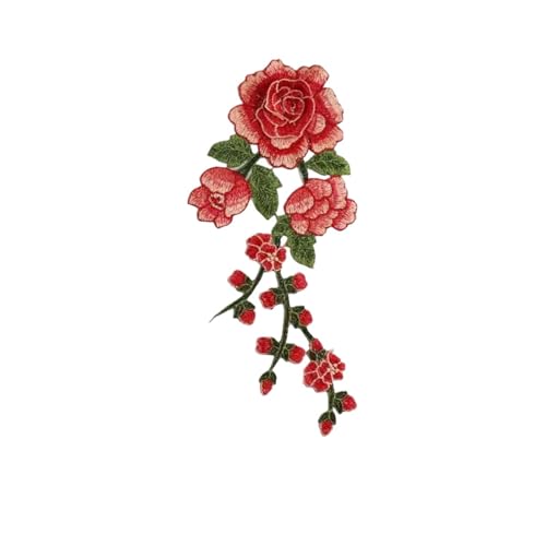 Bügeleisen auf Flecken 5pcs Blumenapplikationen gestickt auf Flecken für Kleidung Kleideraufkleber DIY -Dekoration Rosen/Schmetterling Reparatur Scrapbooking (Style 30) von NTALJC