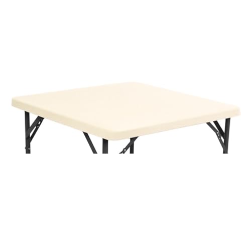 86,4 x 86,4 cm quadratische elastische Tischdecke, quadratische Tischdecke, quadratische Stretch-Tischdecke for Terrasse, Garten, Outdoor-Party, Picknick, Hochzeit(Beige) von NTDMSFWM