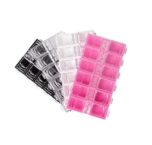 NTEVXZ 3 Stück 12 Gitter transparente Sortierboxen für Kleinteile, Sortierbox Transparent, Verstellbare Kunststoff-Sortierbox mit 12 Fächern und Deckel, für Nagellack Ohrringen Perlen Aufbewahrung von NTEVXZ