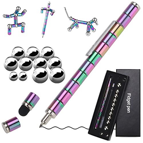 NTGRTY Magnetic Fidget Pen,Magnetischer Kugelschreiber,Magnetstift Kugelschreiber Set,Magnet Stift Ein Kugelschreiber Mit Touchpen,Geschenke für Männer, Frauen, Kinder, Vatertag von NTGRTY