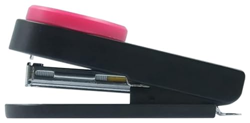 Desktop-Hefter, tragbares Mini-Heftgerät-Set mit 1000 Stück Nr. 10 Heftklammern für Studenten, Büro, Schule, Zuhause oder Reisen, 17 Blatt staufrei (Farbe: Rosa) von NTIYOU
