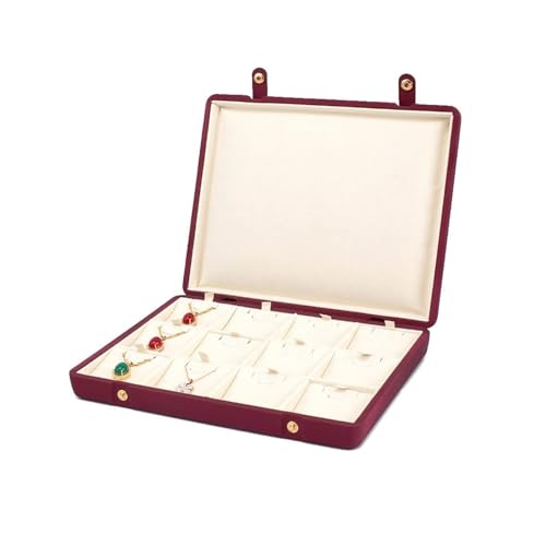 NTIYOU Schmuckschatullen 2 in 1 Schmuckkästchen for Mädchen Frauen Ringhalter Organizer mit abnehmbarem Deckel, stapelbarer Schmuck Mutter(Red) von NTIYOU