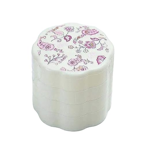 NTIYOU Schmuckschatullen 4-stufige Schmuck-Organizer-Box, achtblättrige Blumenform, Turm, Aufbewahrungsbox for Ringe und Ohrringe, 360 ° drehbarer Schmuck Mutter(Blanc) von NTIYOU