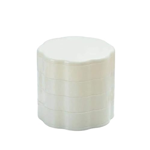 NTIYOU Schmuckschatullen 4-stufige Schmuck-Organizer-Box, achtblättrige Blumenform, Turm, Aufbewahrungsbox for Ringe und Ohrringe, 360 ° drehbarer Schmuck Mutter(Blanc) von NTIYOU