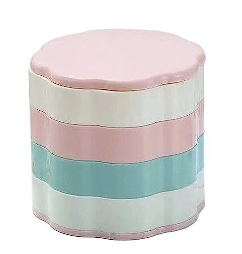 NTIYOU Schmuckschatullen 4-stufige Schmuck-Organizer-Box, achtblättrige Blumenform, Turm, Aufbewahrungsbox for Ringe und Ohrringe, 360 ° drehbarer Schmuck Mutter(Multi-Colored) von NTIYOU