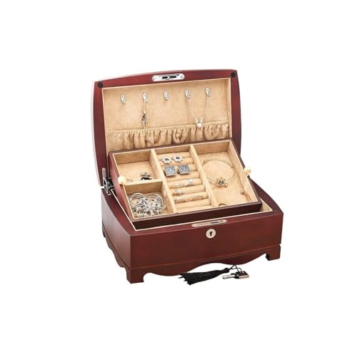 NTIYOU Schmuckschatullen B2-lagiger Schmuckkoffer mit Schlüssel, Samtfutter, Schmuck-Organizer-Box, Schmuck-Display for Halsketten und Armbänder Mutter NTIYOU Schmuckschatullen B2-lagiger Schmuckkoffer mit Schlüssel, Samtfutter, Schmuck-Organizer-Box, Schmuck-Display for Halsketten und Armbänder Mutter von NTIYOU