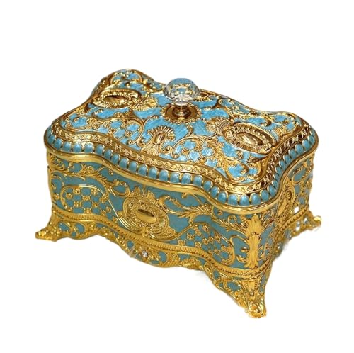 NTIYOU Schmuckschatullen Emaille-Glasur Schmuck Schmuckkästchen Schmuck dekorative Box Andenken Geschenk-Box Fall Mutter(Blue) von NTIYOU