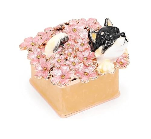 NTIYOU Schmuckschatullen Mini-Schmuckkästchen mit Hundemotiv, Kristall-Tierstatue, Schmuck-Organizer-Box Mutter NTIYOU Schmuckschatullen Mini-Schmuckkästchen mit Hundemotiv, Kristall-Tierstatue, Schmuck-Organizer-Box Mutter von NTIYOU