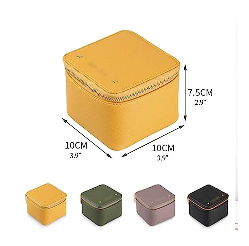 NTIYOU Schmuckschatullen Organizer Square Kleine PU Leder Schmuck Lagerung Fall mit Zipper Tragbare Mutter(Purple) von NTIYOU
