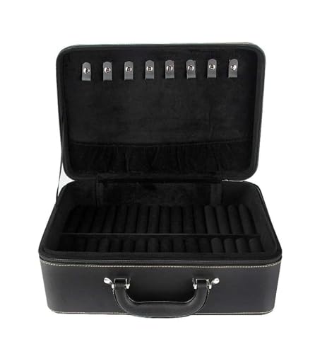 NTIYOU Schmuckschatullen Schmuck-Organizer, Schmuckschatulle mit 30 Fächern, Lederarmband, mit Tragegriff, tragbare Schmuck-Organizer-Box. Schmucketui Mutter(Noir) von NTIYOU