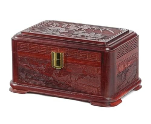 NTIYOU Schmuckschatullen Schmuckschatulle aus Holz, handgeschnitzte Schmuckschatulle, multifunktionale kleine Schmuckvitrine, Aufbewahrungsbox, Schmuckhalter Mutter NTIYOU Schmuckschatullen Schmuckschatulle aus Holz, handgeschnitzte Schmuckschatulle, multifunktionale kleine Schmuckvitrine, Aufbewahrungsbox, Schmuckhalter Mutter von NTIYOU
