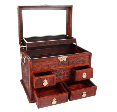 Schmuckschatullen Schmuck-Organizer, Mahagoni-Box mit Schublade, Aufbewahrungsbox for Armbänder, Halsketten und Ringe im chinesischen Retro-Stil, Aufbewahrungsbox/-etui for Hochzeitsschmuck Mutter Schmuckschatullen Schmuck-Organizer, Mahagoni-Box mit Schublade, Aufbewahrungsbox for Armbänder, Halsketten und Ringe im chinesischen Retro-Stil, Aufbewahrungsbox/-etui for Hochzeitsschmuck Mutter von NTIYOU