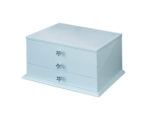 Schmuckschatullen Schmuckaufbewahrungskoffer aus grünem Flanell, for Halsketten, Ohrringe, Ringe, Armbänder, Präsentationshalter for Frauen und Mädchen, Geschenk, Schmuck-Organizer Mutter(Blue) von NTIYOU