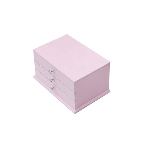 Schmuckschatullen Schmuckaufbewahrungskoffer aus grünem Flanell, for Halsketten, Ohrringe, Ringe, Armbänder, Präsentationshalter for Frauen und Mädchen, Geschenk, Schmuck-Organizer Mutter(Pink) von NTIYOU