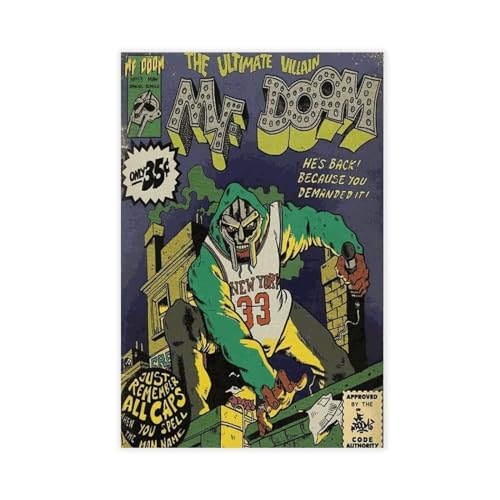 NTRECS MF DOOM Poster auf Leinwand, Wandkunst, Dekordruck, Gemälde für Wohnzimmer, Schlafzimmer, Dekoration, ungerahmt, 30 x 45 cm von NTRECS