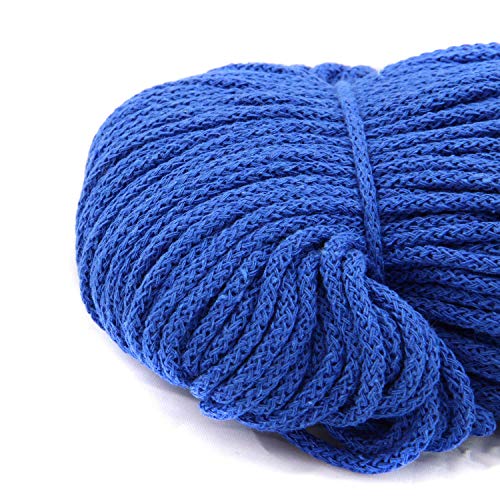nts Nähtechnik 100m Baumwollkordel / 4mm breites Seil aus Baumwolle mit Polyester Kern/Deko Schnur (blau, 4) von nts Nähtechnik