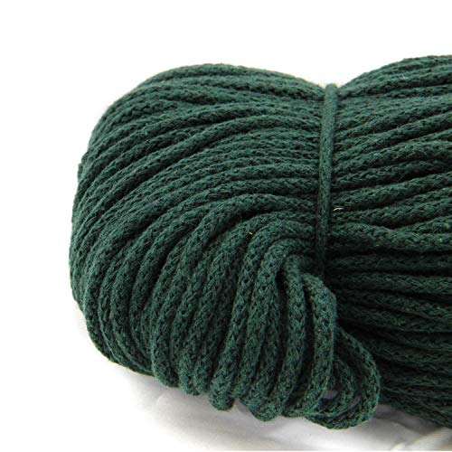 nts Nähtechnik 100m Baumwollkordel / 4mm breites Seil aus Baumwolle mit Polyester Kern/Deko Schnur (dunkelgrün, 4) von nts Nähtechnik