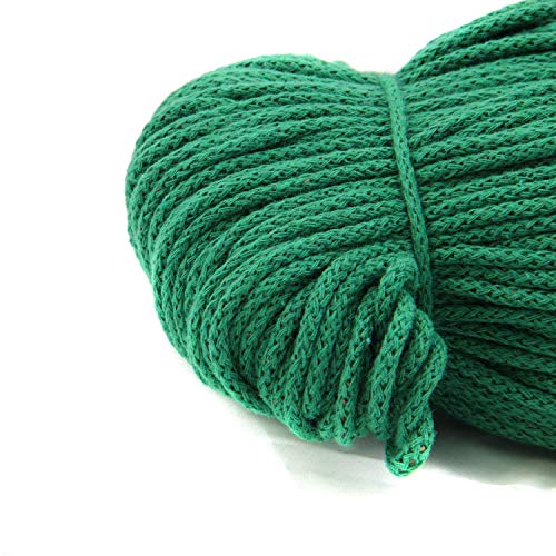 nts Nähtechnik 100m Baumwollkordel / 4mm breites Seil aus Baumwolle mit Polyester Kern/Deko Schnur (grün, 4) von nts Nähtechnik