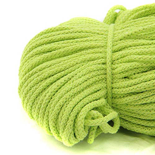 nts Nähtechnik 100m Baumwollkordel / 4mm breites Seil aus Baumwolle mit Polyester Kern/Deko Schnur (hellgrün, 4) von nts Nähtechnik