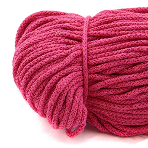 nts Nähtechnik 100m Baumwollkordel / 4mm breites Seil aus Baumwolle mit Polyester Kern/Deko Schnur (pink, 4) von nts Nähtechnik