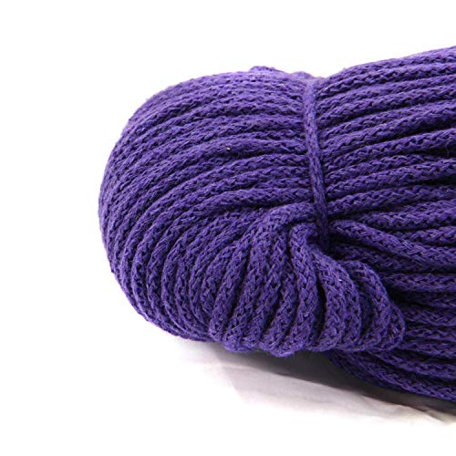 nts Nähtechnik 100m Baumwollkordel / 4mm breites Seil aus Baumwolle mit Polyester Kern/Deko Schnur (violett, 4) von nts Nähtechnik