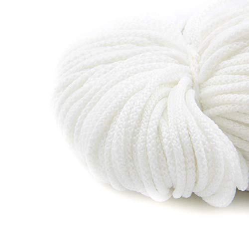 NTS Nähtechnik 100m Kordel, 100% Polyester, Farbauswahl, Breite: 3 mm (weiß) von nts Nähtechnik
