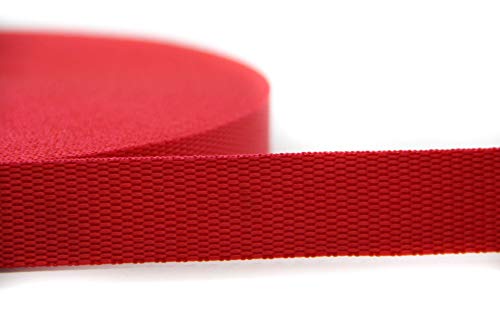 25m Gurtband I Farb und Größenauswahl I aus 100% Polypropylen (rot, 25mm) von nts Nähtechnik