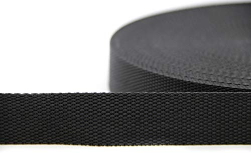 25m Gurtband I Farb und Größenauswahl I aus 100% Polypropylen (schwarz, 25mm) von nts Nähtechnik