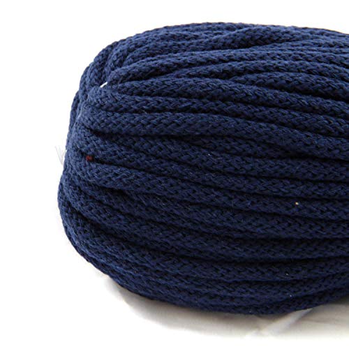 NTS Nähtechnik 6mm 50m Baumwollkordel Kordel Seil in vielen Farben (dunkelblau) von nts Nähtechnik