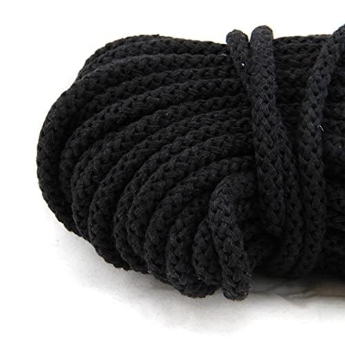 NTS-Nähtechnik Baumwohlkordel 8mm | Farb und Längenauswahl | 100% Baumwolle | mit Polyester Kern | (schwarz, 50m) von nts Nähtechnik