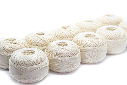 - STRICKDIRWAS - Häkelgarn aus 100% Baumwolle Baumwollgarn Baumwollfaden zum Sticken, Häkeln, Schmuck, Basteln… (beige-10er) von nts Nähtechnik