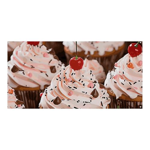 Cupcake- und Muffin-Banner, Party-Dekor, Hintergrund-Banner, Geburtstagsparty-Dekoration, Hof-Banner, Schild, Willkommensflagge, Outdoor, Zaun, Garage, Garten, Veranda, Urlaub, Hintergrund, 180 x 90 Cupcake- und Muffin-Banner, Party-Dekor, Hintergrund-Banner, Geburtstagsparty-Dekoration, Hof-Banner, Schild, Willkommensflagge, Outdoor, Zaun, Garage, Garten, Veranda, Urlaub, Hintergrund, 180 x 90 von NTVOWPZO