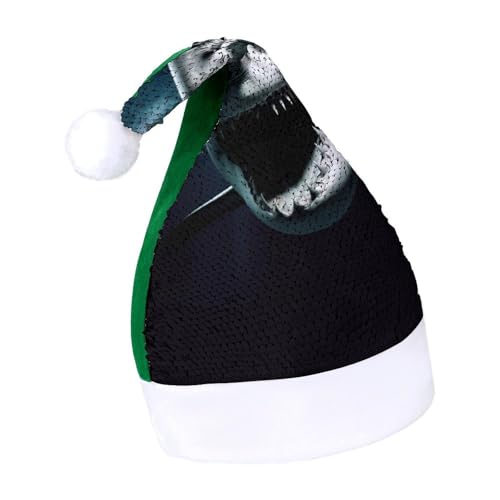 NTVOWPZO Glitzernde Weihnachtsmütze für Erwachsene, Hai, glänzende Pailletten, Weihnachtsmütze für Weihnachten, Neujahr, Party, Kopfbedeckung NTVOWPZO Glitzernde Weihnachtsmütze für Erwachsene, Hai, glänzende Pailletten, Weihnachtsmütze für Weihnachten, Neujahr, Party, Kopfbedeckung von NTVOWPZO