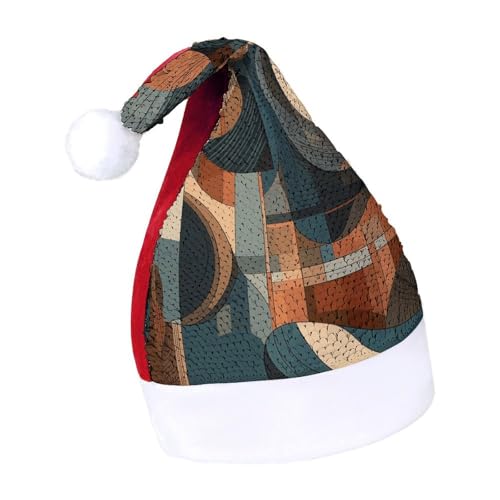 NTVOWPZO Glitzernde Weihnachtsmütze für Erwachsene, Kunstdrucke, glänzende Pailletten, Weihnachtsmütze für Weihnachten, Neujahr, Party, Kopfbedeckung von NTVOWPZO