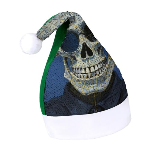 NTVOWPZO Glitzernde Weihnachtsmütze für Erwachsene, Nikolausmütze, Spiegel-Schädel, glänzende Pailletten, Weihnachtsmütze für Weihnachten, Neujahr, Party, Kopfbedeckung NTVOWPZO Glitzernde Weihnachtsmütze für Erwachsene, Nikolausmütze, Spiegel-Schädel, glänzende Pailletten, Weihnachtsmütze für Weihnachten, Neujahr, Party, Kopfbedeckung von NTVOWPZO