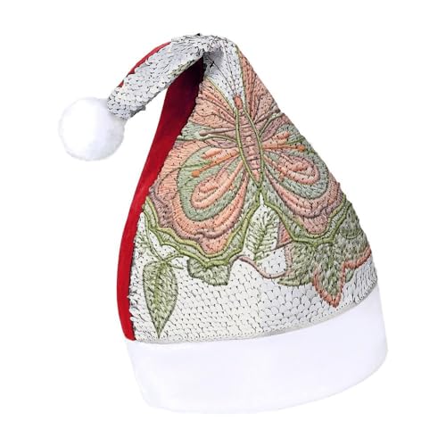 NTVOWPZO Glitzernde Weihnachtsmütze für Erwachsene, Weihnachtsmannmütze, Blätter, Schmetterling, glänzende Pailletten, Weihnachtsmütze für Weihnachten, Neujahr, Party, Kopfbedeckung NTVOWPZO Glitzernde Weihnachtsmütze für Erwachsene, Weihnachtsmannmütze, Blätter, Schmetterling, glänzende Pailletten, Weihnachtsmütze für Weihnachten, Neujahr, Party, Kopfbedeckung von NTVOWPZO