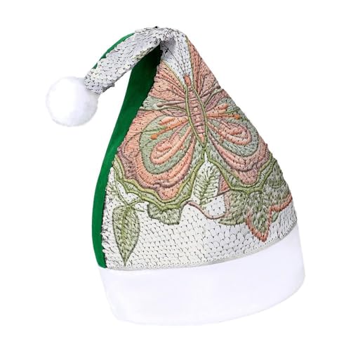 NTVOWPZO Glitzernde Weihnachtsmütze für Erwachsene, Weihnachtsmannmütze, Blätter, Schmetterling, glänzende Pailletten, Weihnachtsmütze für Weihnachten, Neujahr, Party, Kopfbedeckung NTVOWPZO Glitzernde Weihnachtsmütze für Erwachsene, Weihnachtsmannmütze, Blätter, Schmetterling, glänzende Pailletten, Weihnachtsmütze für Weihnachten, Neujahr, Party, Kopfbedeckung von NTVOWPZO
