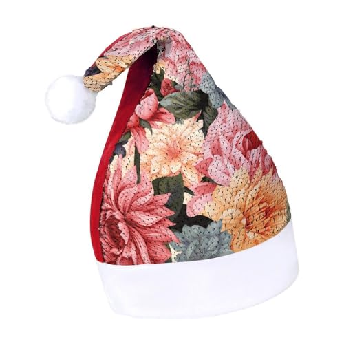 NTVOWPZO Glitzernde Weihnachtsmütze für Erwachsene, Weihnachtsmannmütze, Blumenmuster, glänzende Pailletten, Weihnachtsmütze für Weihnachten, Neujahr, Party, Kopfbedeckung NTVOWPZO Glitzernde Weihnachtsmütze für Erwachsene, Weihnachtsmannmütze, Blumenmuster, glänzende Pailletten, Weihnachtsmütze für Weihnachten, Neujahr, Party, Kopfbedeckung von NTVOWPZO