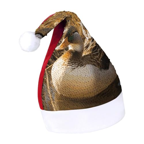 NTVOWPZO Glitzernde Weihnachtsmütze für Erwachsene, Weihnachtsmannmütze, Hausente, glänzende Pailletten, Weihnachtsmütze für Weihnachten, Neujahr, Party, Kopfbedeckung NTVOWPZO Glitzernde Weihnachtsmütze für Erwachsene, Weihnachtsmannmütze, Hausente, glänzende Pailletten, Weihnachtsmütze für Weihnachten, Neujahr, Party, Kopfbedeckung von NTVOWPZO
