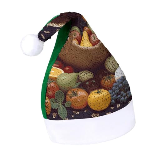 NTVOWPZO Glitzernde Weihnachtsmütze für Erwachsene, Weihnachtsmannmütze, Obstkorb, glänzende Pailletten, Weihnachtsmütze für Weihnachten, Neujahr, Party, Kopfbedeckung NTVOWPZO Glitzernde Weihnachtsmütze für Erwachsene, Weihnachtsmannmütze, Obstkorb, glänzende Pailletten, Weihnachtsmütze für Weihnachten, Neujahr, Party, Kopfbedeckung von NTVOWPZO