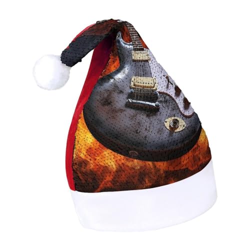 NTVOWPZO Glitzernde Weihnachtsmütze für Erwachsene, Weihnachtsmannmütze, Rockgitarre, glänzende Pailletten, Weihnachtsmütze für Weihnachten, Neujahr, Party, Kopfbedeckung NTVOWPZO Glitzernde Weihnachtsmütze für Erwachsene, Weihnachtsmannmütze, Rockgitarre, glänzende Pailletten, Weihnachtsmütze für Weihnachten, Neujahr, Party, Kopfbedeckung von NTVOWPZO