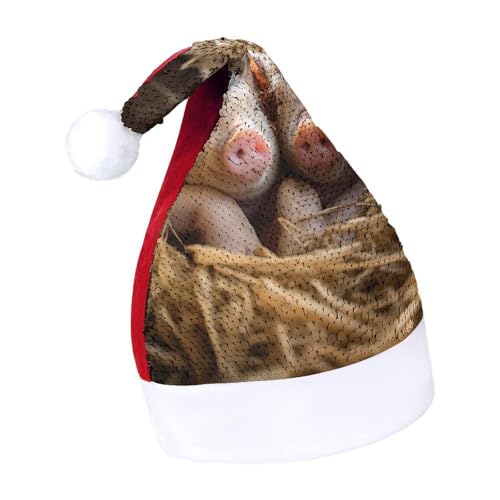 NTVOWPZO Glitzernde Weihnachtsmütze für Erwachsene, Weihnachtsmannmütze, Schweine, glänzende Pailletten, Weihnachtsmütze für Weihnachten, Neujahr, Party, Kopfbedeckung NTVOWPZO Glitzernde Weihnachtsmütze für Erwachsene, Weihnachtsmannmütze, Schweine, glänzende Pailletten, Weihnachtsmütze für Weihnachten, Neujahr, Party, Kopfbedeckung von NTVOWPZO