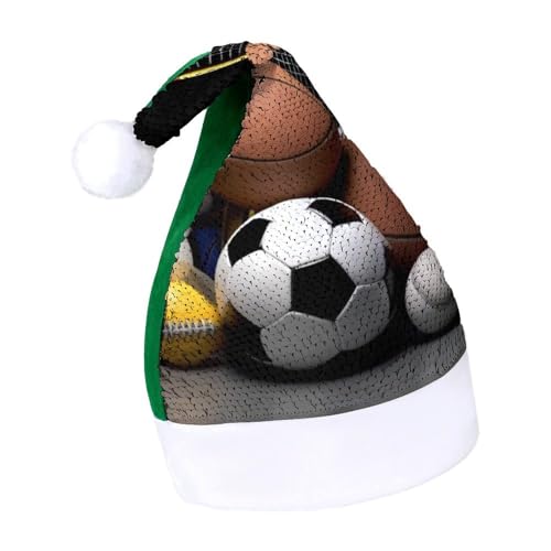 NTVOWPZO Glitzernde Weihnachtsmütze für Erwachsene, Weihnachtsmannmütze, Sportthema, glänzende Pailletten, Weihnachtsmütze für Weihnachten, Neujahr, Party, Kopfbedeckung NTVOWPZO Glitzernde Weihnachtsmütze für Erwachsene, Weihnachtsmannmütze, Sportthema, glänzende Pailletten, Weihnachtsmütze für Weihnachten, Neujahr, Party, Kopfbedeckung von NTVOWPZO
