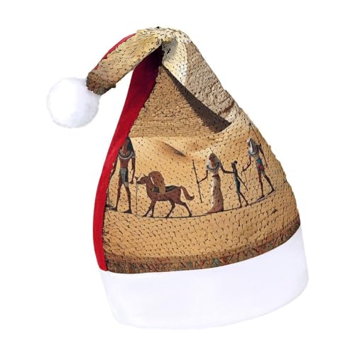 NTVOWPZO Glitzernde Weihnachtsmütze für Erwachsene, Weihnachtsmannmütze, altes Ägypten, glänzende Pailletten, Weihnachtsmütze für Weihnachten, Neujahr, Party, Kopfbedeckung NTVOWPZO Glitzernde Weihnachtsmütze für Erwachsene, Weihnachtsmannmütze, altes Ägypten, glänzende Pailletten, Weihnachtsmütze für Weihnachten, Neujahr, Party, Kopfbedeckung von NTVOWPZO
