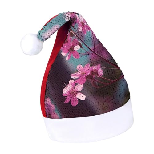 NTVOWPZO Glitzernde Weihnachtsmütze für Erwachsene, Weihnachtsmannmütze, kleine Blumen, glänzende Pailletten, Weihnachtsmütze für Weihnachten, Neujahr, Party, Kopfbedeckung NTVOWPZO Glitzernde Weihnachtsmütze für Erwachsene, Weihnachtsmannmütze, kleine Blumen, glänzende Pailletten, Weihnachtsmütze für Weihnachten, Neujahr, Party, Kopfbedeckung von NTVOWPZO
