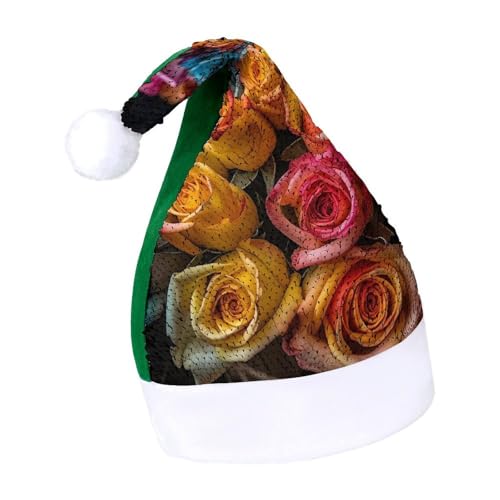 NTVOWPZO Glitzernde Weihnachtsmütze für Erwachsene, Weihnachtsmannmütze, viele Rosen, glänzende Pailletten, Weihnachtsmütze für Weihnachten, Neujahr, Party, Kopfbedeckung NTVOWPZO Glitzernde Weihnachtsmütze für Erwachsene, Weihnachtsmannmütze, viele Rosen, glänzende Pailletten, Weihnachtsmütze für Weihnachten, Neujahr, Party, Kopfbedeckung von NTVOWPZO
