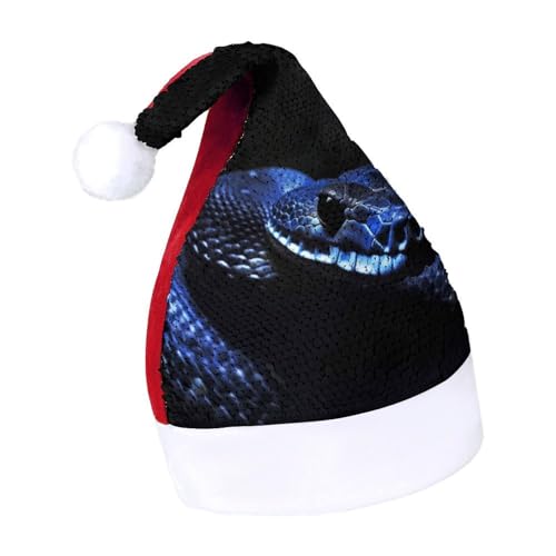 NTVOWPZO Glitzernde Weihnachtsmütze für Erwachsene, blaue Schlange, glänzende Pailletten, Weihnachtsmütze für Weihnachten, Neujahr, Party, Kopfbedeckung NTVOWPZO Glitzernde Weihnachtsmütze für Erwachsene, blaue Schlange, glänzende Pailletten, Weihnachtsmütze für Weihnachten, Neujahr, Party, Kopfbedeckung von NTVOWPZO