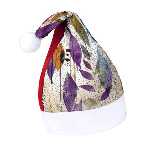 NTVOWPZO Glitzernde Weihnachtsmütze für Erwachsene, farbige Blätter, glänzende Pailletten, Weihnachtsmütze für Weihnachten, Neujahr, Party, Kopfbedeckung NTVOWPZO Glitzernde Weihnachtsmütze für Erwachsene, farbige Blätter, glänzende Pailletten, Weihnachtsmütze für Weihnachten, Neujahr, Party, Kopfbedeckung von NTVOWPZO